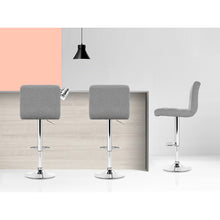 Load image into Gallery viewer, Artiss Set of 4 Fabric Swivel Bar Stools - Grey