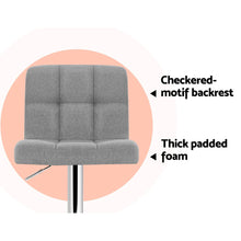 Load image into Gallery viewer, Artiss Set of 4 Fabric Swivel Bar Stools - Grey