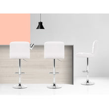 Load image into Gallery viewer, Artiss Set of 2 PU Leather Gas Lift Bar Stools - White