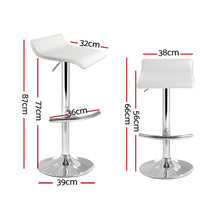 Load image into Gallery viewer, Artiss Set of 4 PU Leather Wave Style Bar Stools - White