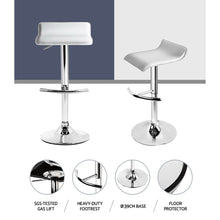 Load image into Gallery viewer, Artiss Set of 4 PU Leather Wave Style Bar Stools - White