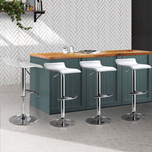 Load image into Gallery viewer, Artiss Set of 4 PU Leather Wave Style Bar Stools - White