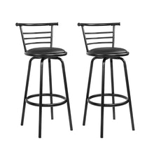 Load image into Gallery viewer, Artiss Set of 2 PU Leather Bar Stools - Black and Steel