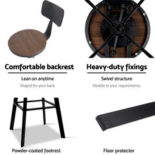 Load image into Gallery viewer, Artiss Rustic Industrial Style Metal Bar Stool - Black and Wood