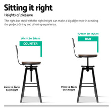 Load image into Gallery viewer, Artiss Rustic Industrial Style Metal Bar Stool - Black and Wood