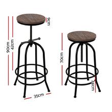 Load image into Gallery viewer, Artiss Bar Stool Industrial Round Seat Wood Metal - Black and Brown