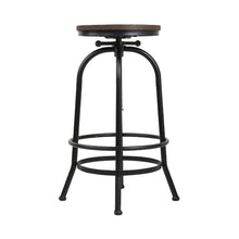Load image into Gallery viewer, Artiss Bar Stool Industrial Round Seat Wood Metal - Black and Brown