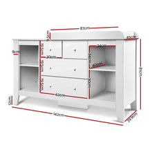 Load image into Gallery viewer, Keezi Baby Change Table Tall boy Drawers Dresser Chest Storage Cabinet White