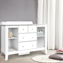 Load image into Gallery viewer, Keezi Baby Change Table Tall boy Drawers Dresser Chest Storage Cabinet White