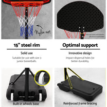 Load image into Gallery viewer, Everfit 2.1M Adjustable Portable Basketball Stand Hoop System Rim Black