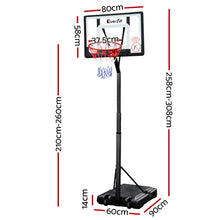 Load image into Gallery viewer, Everfit Adjustable Portable Basketball Stand Hoop System Rim