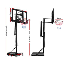 Load image into Gallery viewer, Everfit 3.05M Basketball Hoop Stand System Ring Portable Net Height Adjustable Black