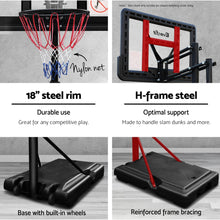 Load image into Gallery viewer, Everfit 3.05M Basketball Hoop Stand System Ring Portable Net Height Adjustable Black