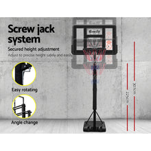 Load image into Gallery viewer, Everfit 3.05M Basketball Hoop Stand System Ring Portable Net Height Adjustable Black