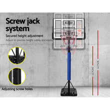 Load image into Gallery viewer, Everfit 3.05M Basketball Hoop Stand System Ring Portable Net Height Adjustable Blue