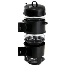 Load image into Gallery viewer, Grillz 3-in-1 Charcoal BBQ Smoker - Black
