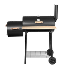 Load image into Gallery viewer, Grillz 2-in-1 Offset BBQ Smoker - Black