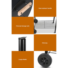 Load image into Gallery viewer, Grillz 2-in-1 Offset BBQ Smoker - Black