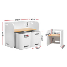 Load image into Gallery viewer, Keezi 3 PC Nordic Kids Table Chair Set White Desk Activity Compact Children