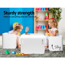 Load image into Gallery viewer, Keezi 3 PC Nordic Kids Table Chair Set White Desk Activity Compact Children