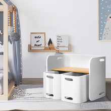 Load image into Gallery viewer, Keezi 3 PC Nordic Kids Table Chair Set White Desk Activity Compact Children