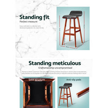 Load image into Gallery viewer, Artiss Set of 2 PU Leather Wood Wave Style Bar Stool - Black