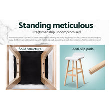Load image into Gallery viewer, Artiss Set of 2 PU Leather Wood Wave Style Bar Stool - White