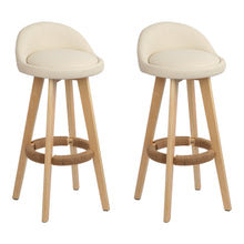 Load image into Gallery viewer, Artiss Set of 2 PU Leather Backrest Bar Stools - Beige