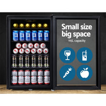 Load image into Gallery viewer, Devanti 115L Bar Fridge Glass Door Mini Freezer Fridges Countertop Beverage Commercial