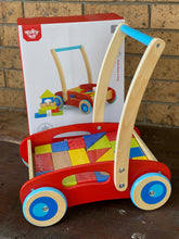 Load image into Gallery viewer, Tooky Toy - Baby activity walker with wooden blocks
