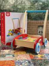 Load image into Gallery viewer, Tooky Toy - Baby activity walker with wooden blocks