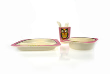Load image into Gallery viewer, Bamboo Kids Owl themed dinnerware 5pcs-Owl