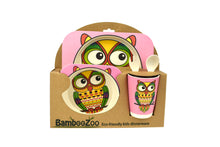 Load image into Gallery viewer, Bamboo Kids Owl themed dinnerware 5pcs-Owl