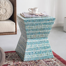 Load image into Gallery viewer, Turquoise Morocco Shell Side Table