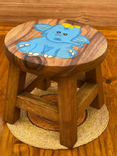 Load image into Gallery viewer, Children's Wooden Stool Blue Baby ELEPHANT Themed Chair Toddlers Step sitting Stool