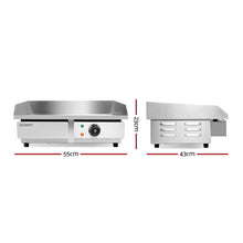 Load image into Gallery viewer, Devanti Commercial Electric Griddle BBQ Grill Pan Hot Plate Stainless Steel