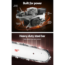 Load image into Gallery viewer, Giantz Petrol Chainsaw Chain Saw E-Start Commercial 45cc 16'' Top Handle Tree
