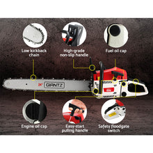 Load image into Gallery viewer, Giantz Petrol Commercial Chainsaw 24" Bar Chain Saw E-Start Tree