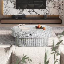 Load image into Gallery viewer, FLORAL MOTHER OF PEARL COFFEE TABLE
