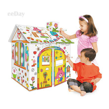 Load image into Gallery viewer, Cardboard Indoor Playhouse - build and decorate kit all in one