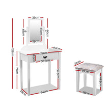 Load image into Gallery viewer, Artiss Dressing Table Stool Set Makeup Mirror Jewellery Cabinet Drawer Organizer