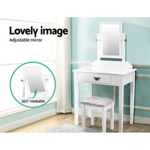Load image into Gallery viewer, Artiss Dressing Table Stool Set Makeup Mirror Jewellery Cabinet Drawer Organizer