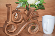 Load image into Gallery viewer, Wooden carved LOVE words decoration 33 cm long