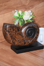 Load image into Gallery viewer, Mothers Day gift Decorative hand carved wooden shell on stand