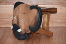 Load image into Gallery viewer, Children's Wooden Stool ELEPHANT FACE Themed Chair Toddlers Step sitting Stool