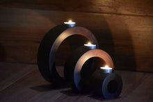 Load image into Gallery viewer, Candle holder set of 3 concentric wooden designed stye