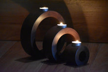 Load image into Gallery viewer, Candle holder set of 3 concentric wooden designed stye