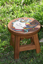 Load image into Gallery viewer, Children's Wooden Stool Unicorn Chair Toddler Step Stool furniture.