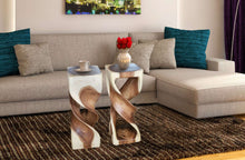 Load image into Gallery viewer, Double Twist stool side table Acacia wood Side Table/Corner Table Bar stool-76 cm height