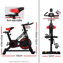 Load image into Gallery viewer, Everfit Spin Exercise Bike Cycling Fitness Commercial Home Workout Gym Black